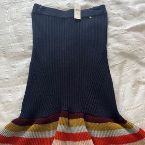 Anthropologie NWT knit skirt with crochet ruffle hem (S)